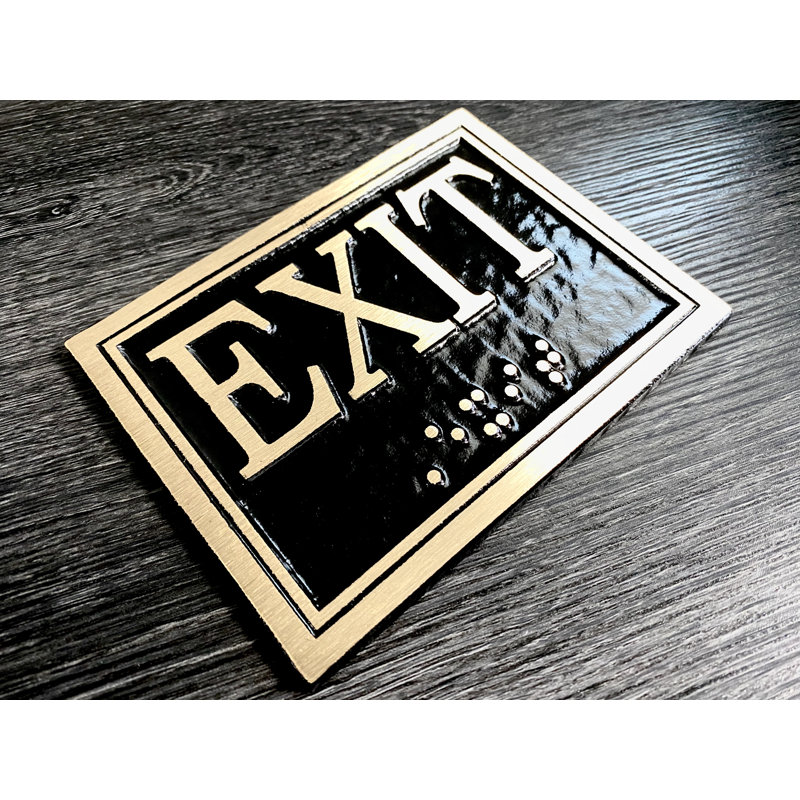 Contemporary Exit Sign, Black/Gold