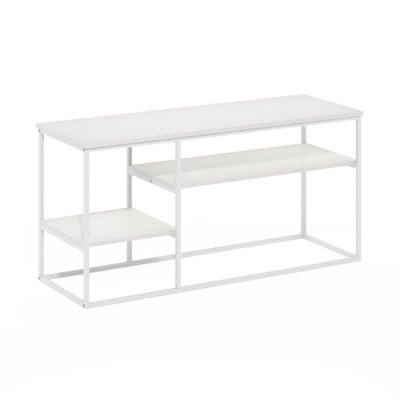 Rhyker Modern Lifestyle TV Stand, Solid White/White