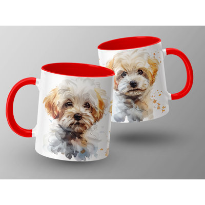 Three Watercolor Maltipoo Dogs 11oz Coffee Mug