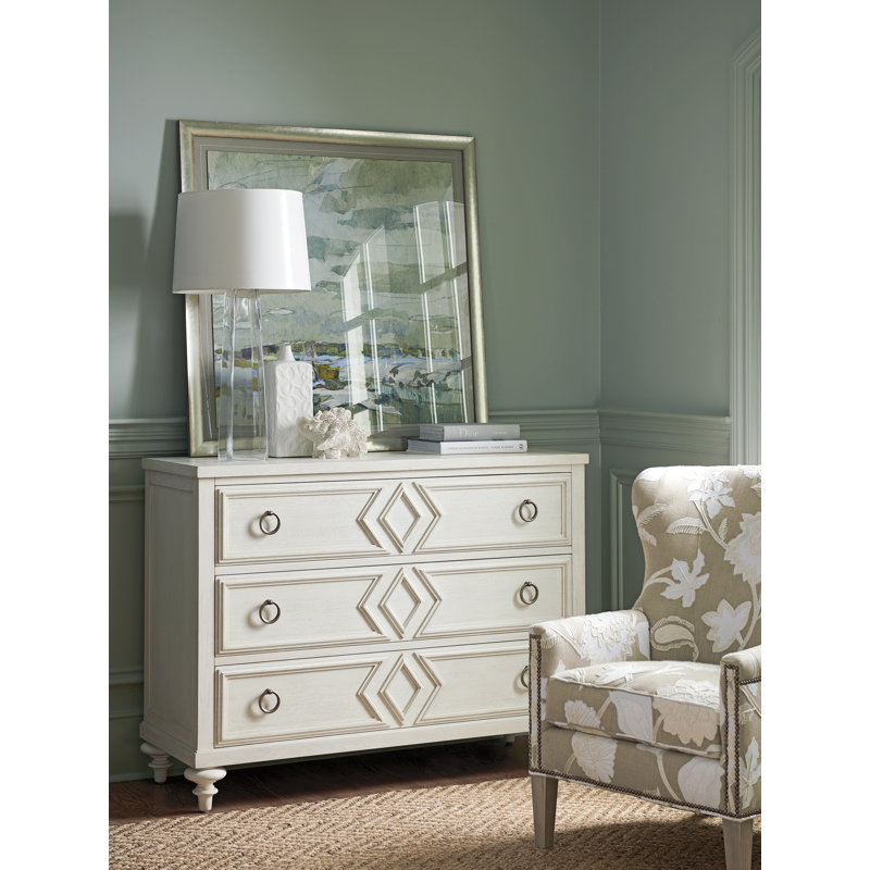 Malibu 55.25'' W 3 - Drawer Dresser, White Sand
