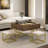Modern Square Lift-top Coffee Table Set With Storage Space & 4 Ottomans