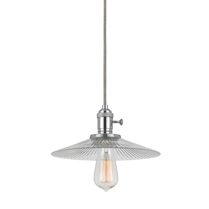 Suspension en verre de 11,4 cm de hauteur avec finition bronze huilé