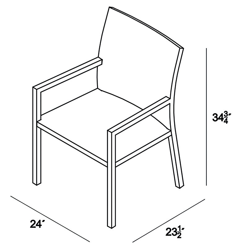 Chaise de patio avec coussin Aramanta, Argent coulé Sunbrella®