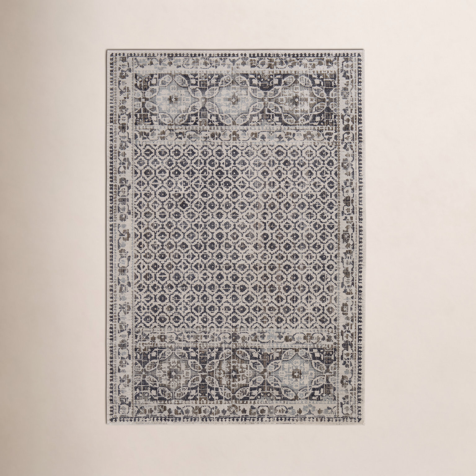 Chander Charcoal Ivory Oriental Rug, Rectangle 10'2" x 13'9"