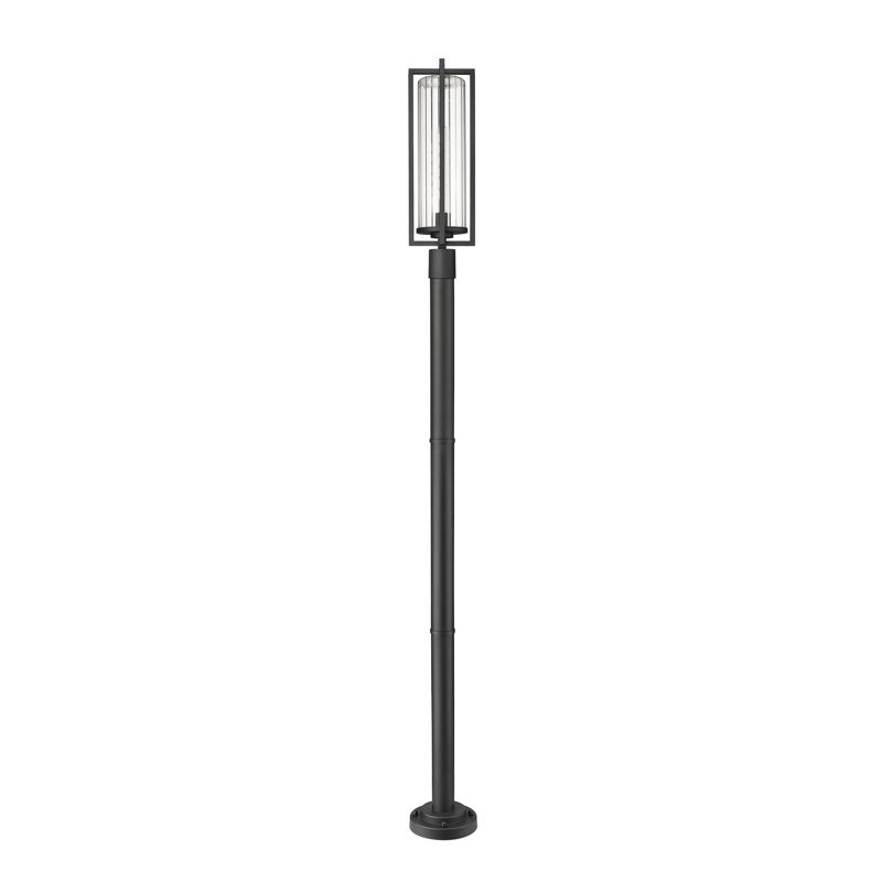 Aura 1 Light Outdoor Post Mounted Fixture in Black