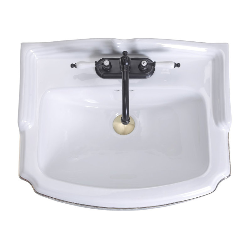 The Renovators Supply Inc. 22.88'' White Porcelain Rectangular Bathroom Sink with Overflow
