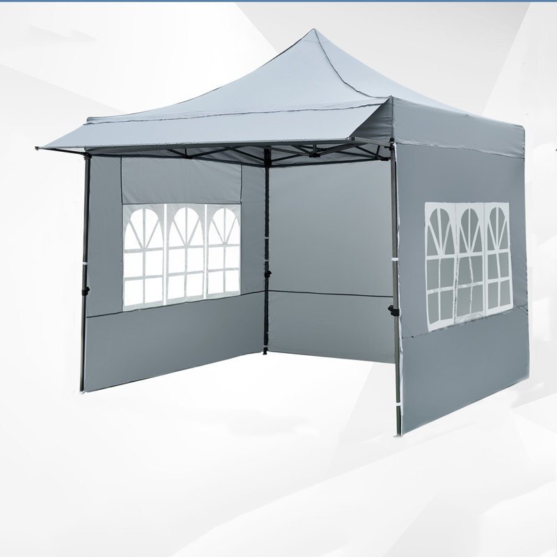 Tente d'auvent résistante aux rayons UV et résistante aux rayons UV de 10 pi x 10 pi avec parois latérales et auvent extensible pour un usage extérieur