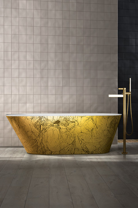Black & Gold Freestanding Tub
