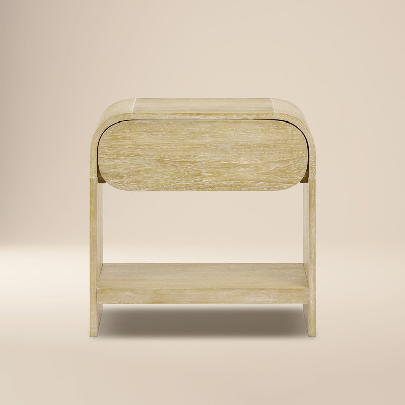 Aledo Soft-Close Drawer Wood Nightstand