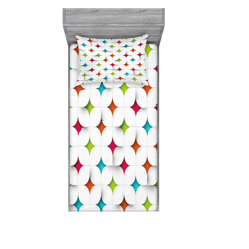 Microfiber Geometric Sheet Set, Twin XL Sheet Set with Pillowcase
