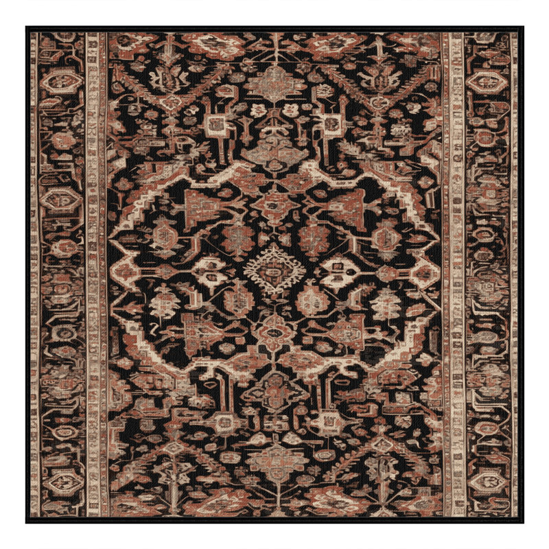 Tapis brun lavable à la machine, Carré 8 pi