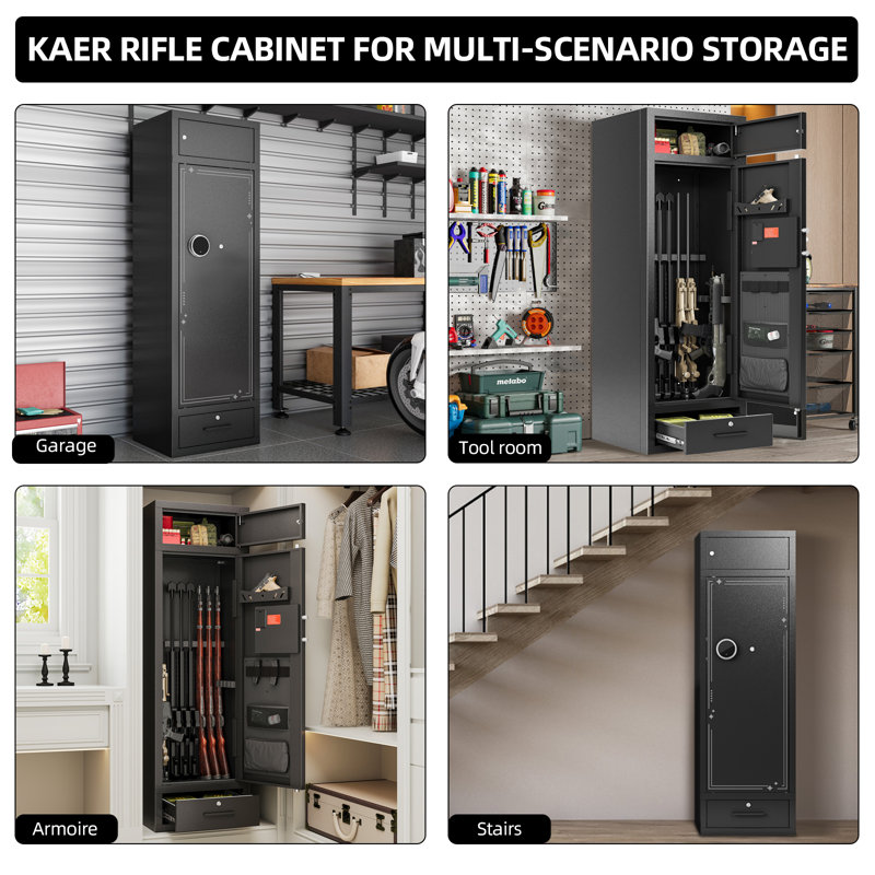 KAER 8-10 Safe Heavy Duty Anti-Theft  Cabinet with Drawer and Magnetic Lamp