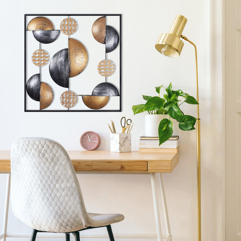 Abstract Wall Decor on Metal, Black
