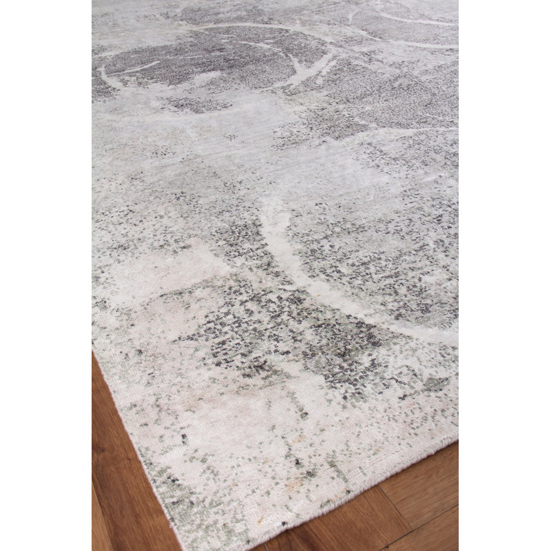 Silk Geometric Area Rug, Rectangle 9' x 12'