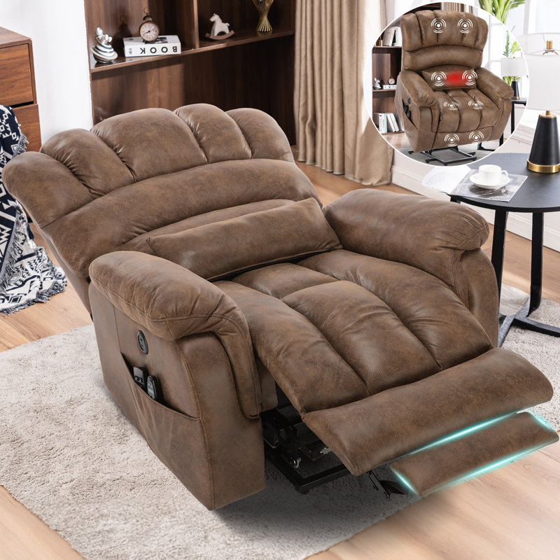 Fauteuil surélevé à deux moteurs Meetwarm, Brun (tissu suédé bronze)