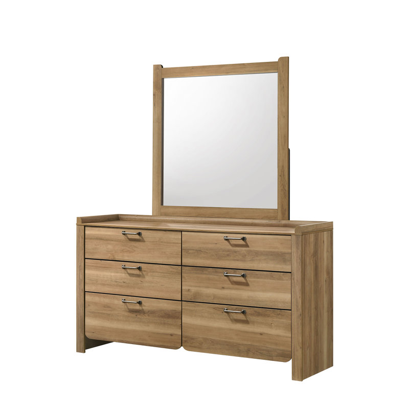 Commode 6 tiroirs avec miroir Juniata