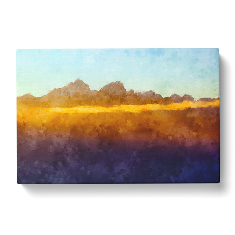 Amber Mountains Painting - Wrapped Canvas, 60cm H x 91cm W x 3cm D