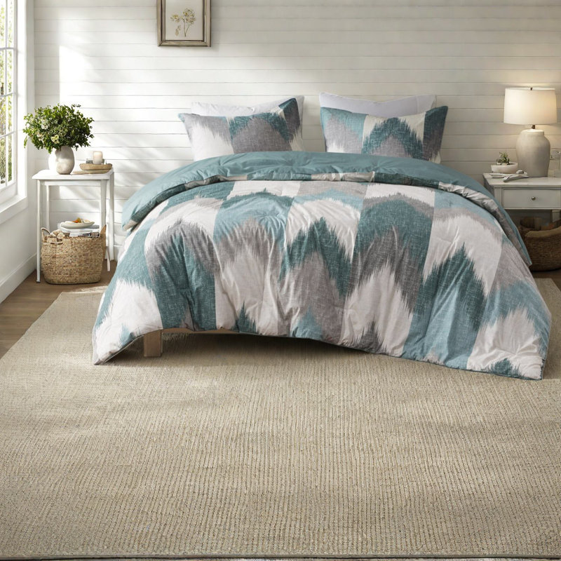 Ensembles de literie modernes en coton turquoise, édredon hypoallergénique et taies décoratives pour la maison