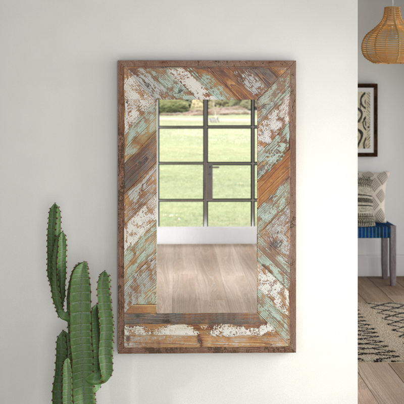 Miroir mural en latte de bois de style campagnard Brogan