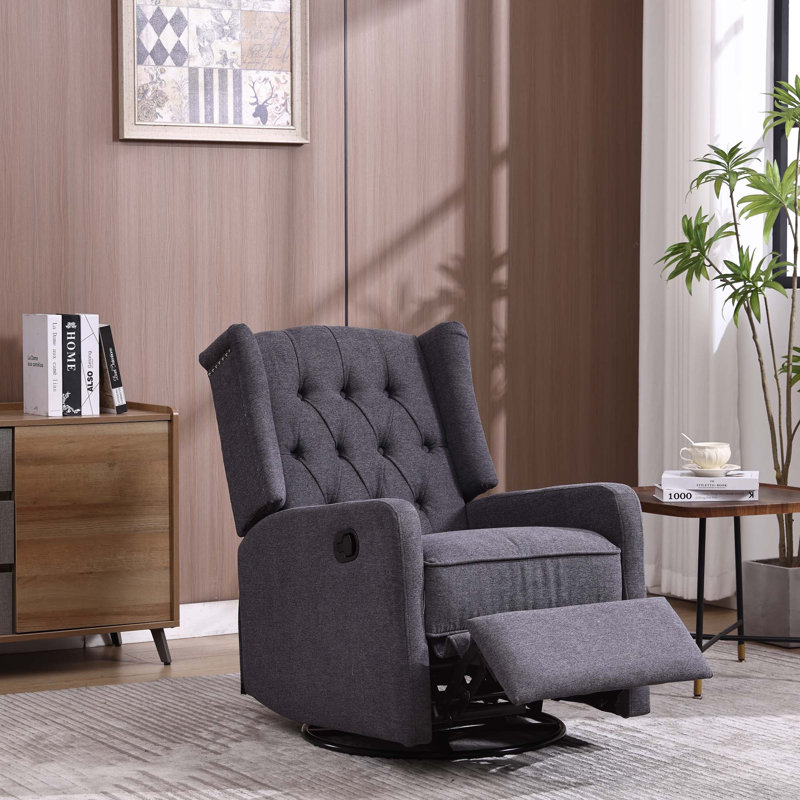 Fauteuil inclinable berçant, Lin gris foncé
