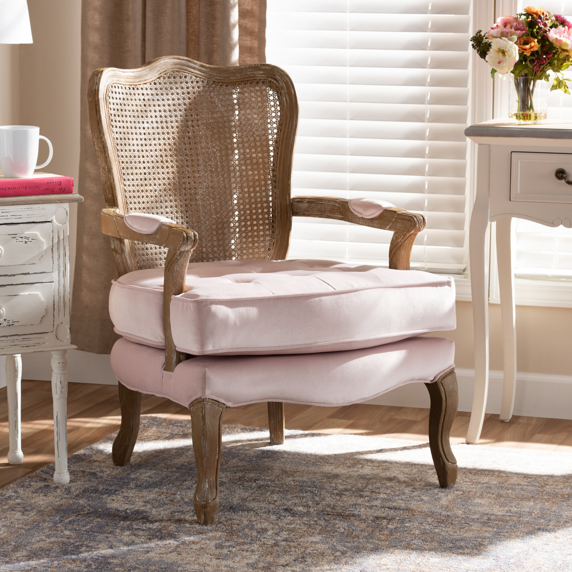 Kathlene Upholstered Oval Back Side Wood Chair (Set of 2) One Allium Way Upholstery Color: Linen