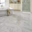 Pietra Calacatta 18" x 3" Porcelain Bullnose Tile Trim in White/Gray-98840441
