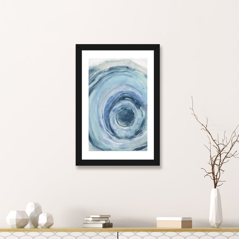 « aquarelle geode ix » par chris paschke, reproduction d’art, H 32 po x l 24 po x P 1 po, Papier avec cadre noir