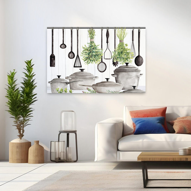 A Cook's Kitchen, art abstrait moderne, H 32 po x l 48 po