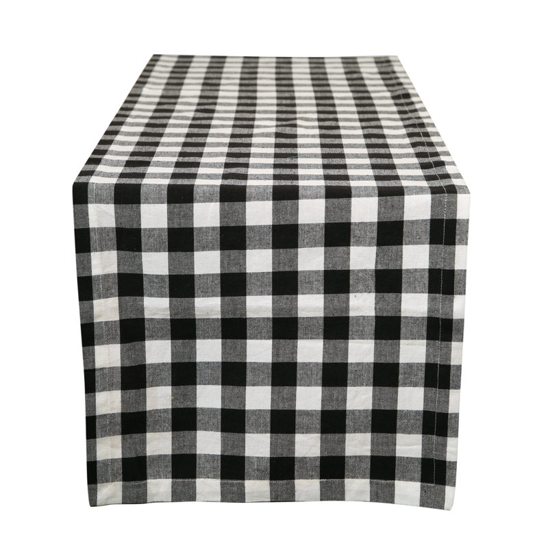 Chemin de table Alicio, Noir / blanc, 16 po x 72 po