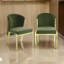 Ensemble de 2 chaises de salle à manger Maycol, 23 po, acier doré miroir-1850168292