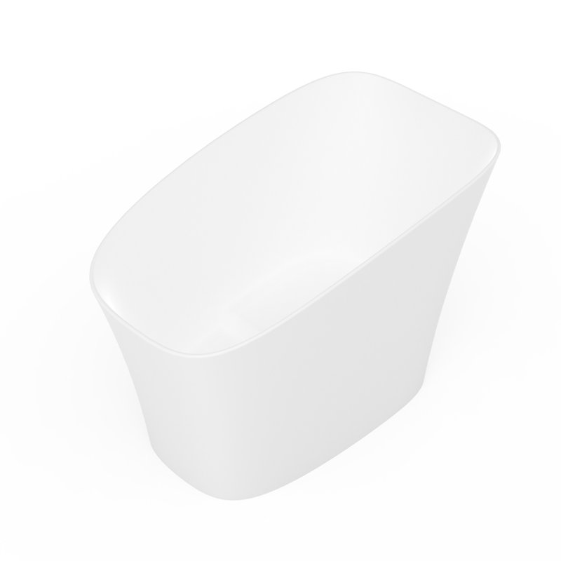 51-Inch Freestanding Solid Surface Deep Soaking Bathroom Bathtub With Seat