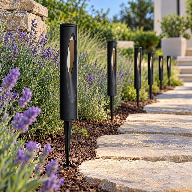 Ensemble de 6 lampes de jardin modernes pour allée extérieure