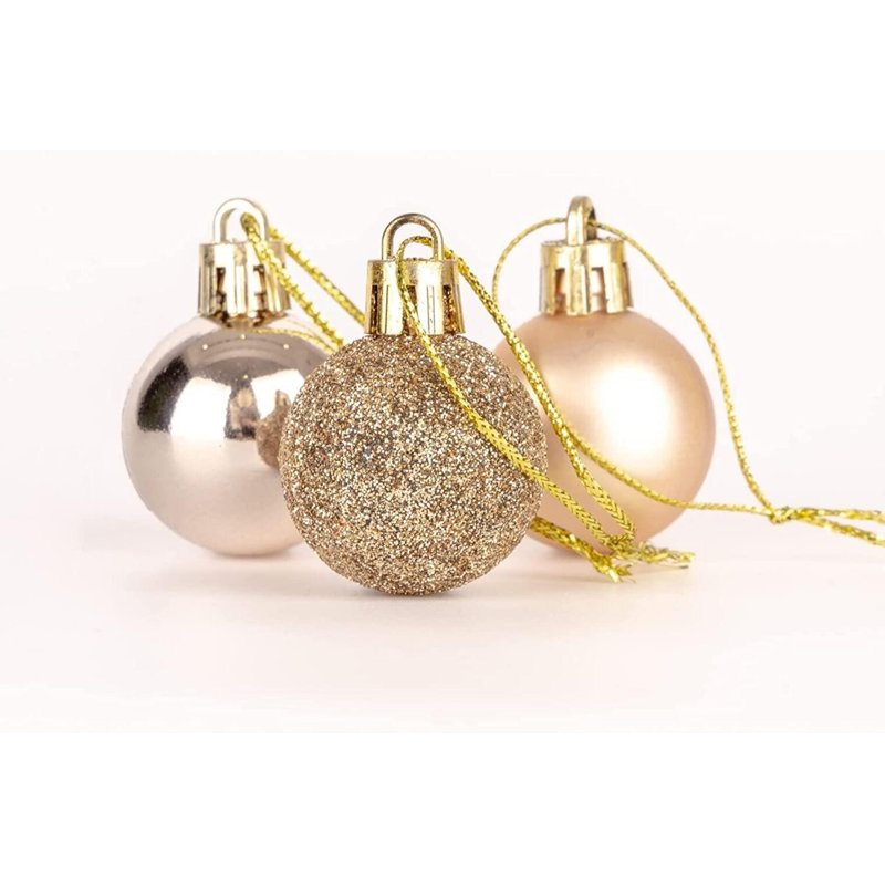 Polyvinyl Chloride (PVC) Ball Ornament, 3cm H x 3cm W x 3cm D, Gold