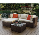 Slunce 4 - Person Outdoor Seating Group with Cushions (Set Of 5)