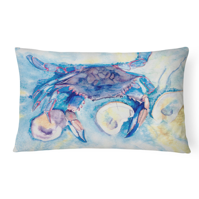 Coussin intérieur/extérieur rectangulaire bleu crab