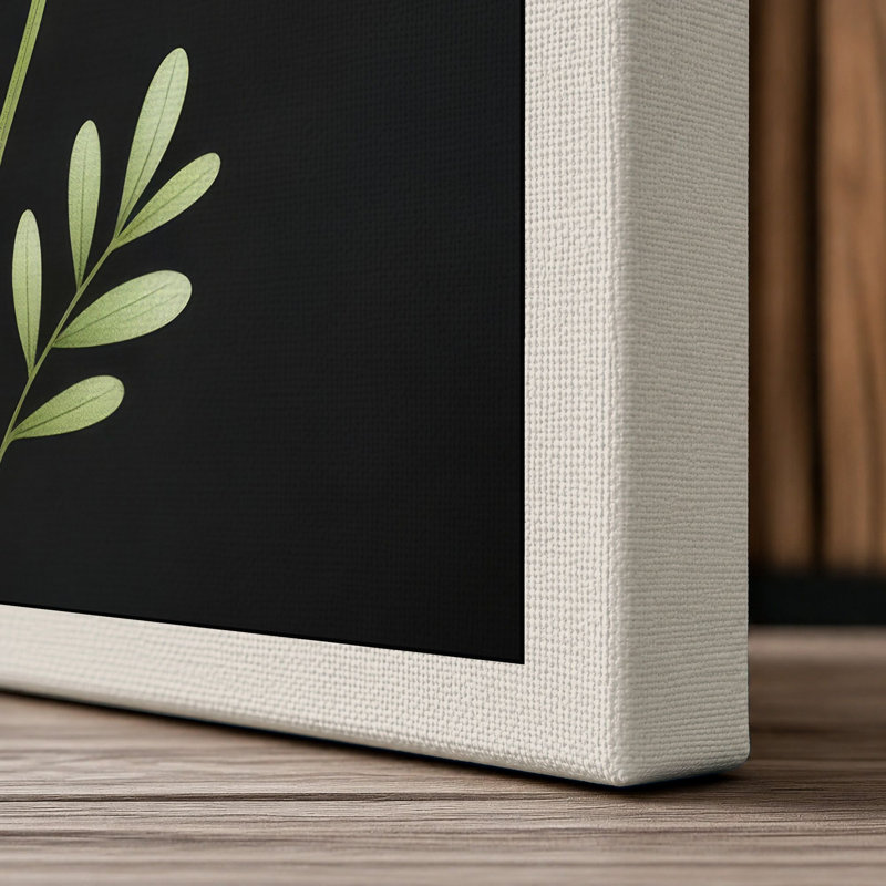 Daisy in Gold Botanical - Wrapped Canvas, 36x24 - 91.4 x 61.0 cm, Cream Border