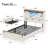 Farmhouse Twin Xl Size Bed Frame With 2 Storage Drawers, Wooden Platform Twin Xl Bed With Led Lights And Charging Station, Rustic Headboard With Sliding Barn Door Storage Cabinets-1825556313