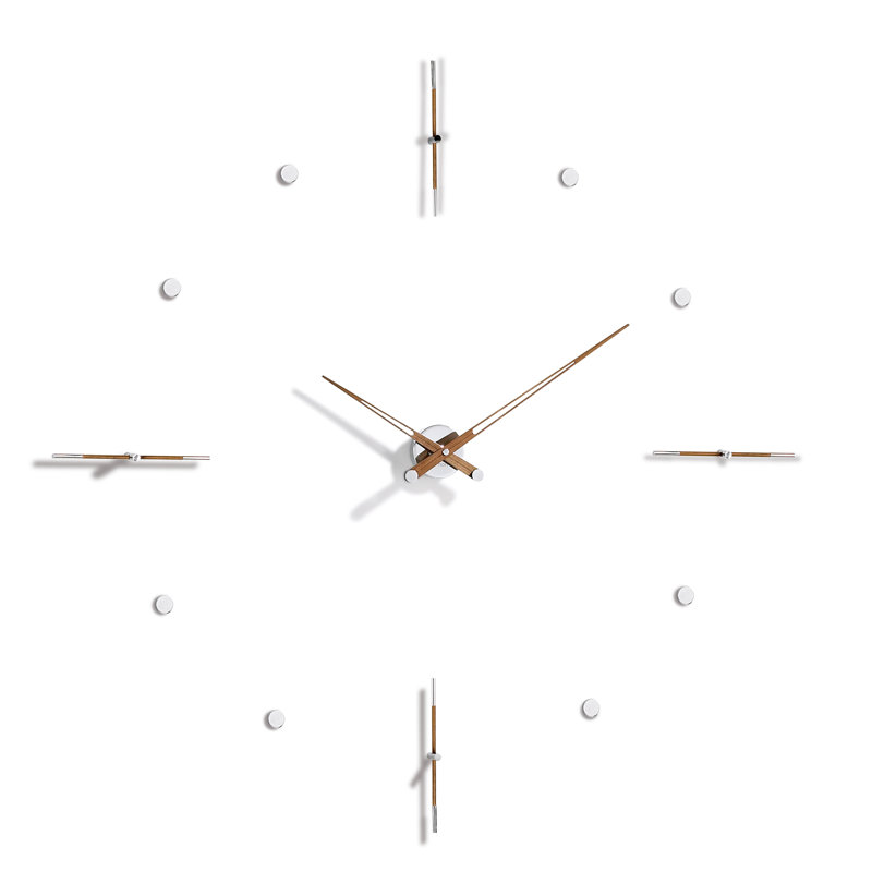 Mixto Analog Wall Clock, Natural Walnut, Large