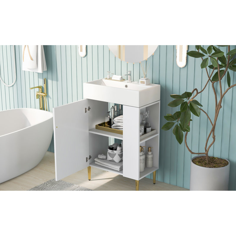 Meuble-lavabo blanc 21,6 po, Blanc