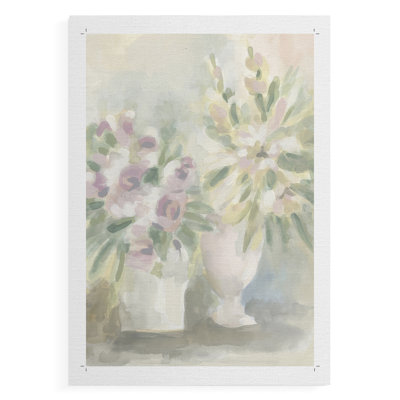 Fresque florale délavée II - reproduction de toile seulement - non encadrée