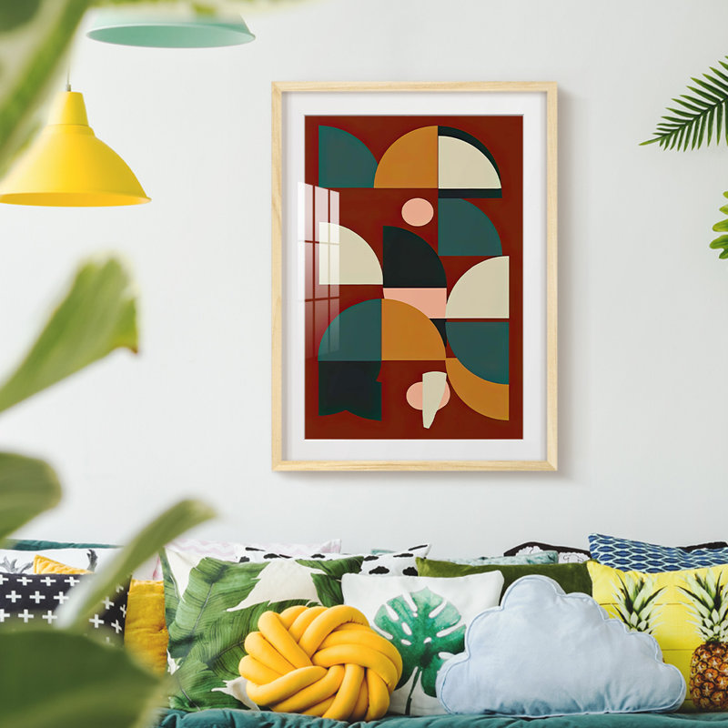 Arches sur rouille II, Blanc, Papier avec cadre naturel