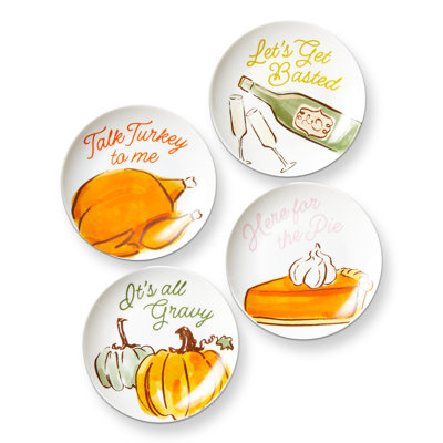 Turkey Toast Appetizer Plate Set Of 4