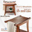 Banc de douche en bois d'acacia de 56 cm de large – Tabouret de douche avec tablette pour l'intérieur de la douche