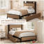 Structure de lit simple TG avec 2 tiroirs et station de charge, vert-1959065441-1959065447