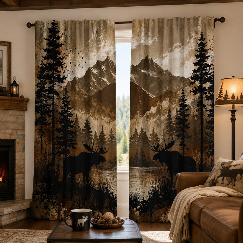 2 pièces de rideaux de scène Moose, W21 * H46in * 2 pièces