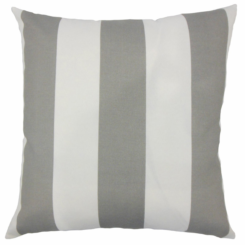 Reversible Throw Pillow, 18" H x 18" W x 5" D, Grey