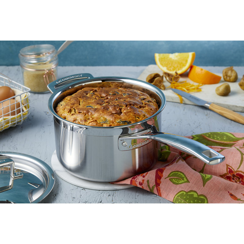 Le Creuset Classic Stainless Steel Round Saucepan With Lid, 3 Qt.