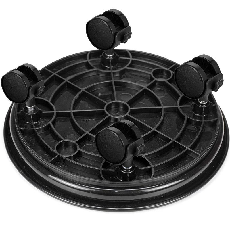 Support pour plante 3 pièces, palette et roulettes avec roues universelles (noir), Black