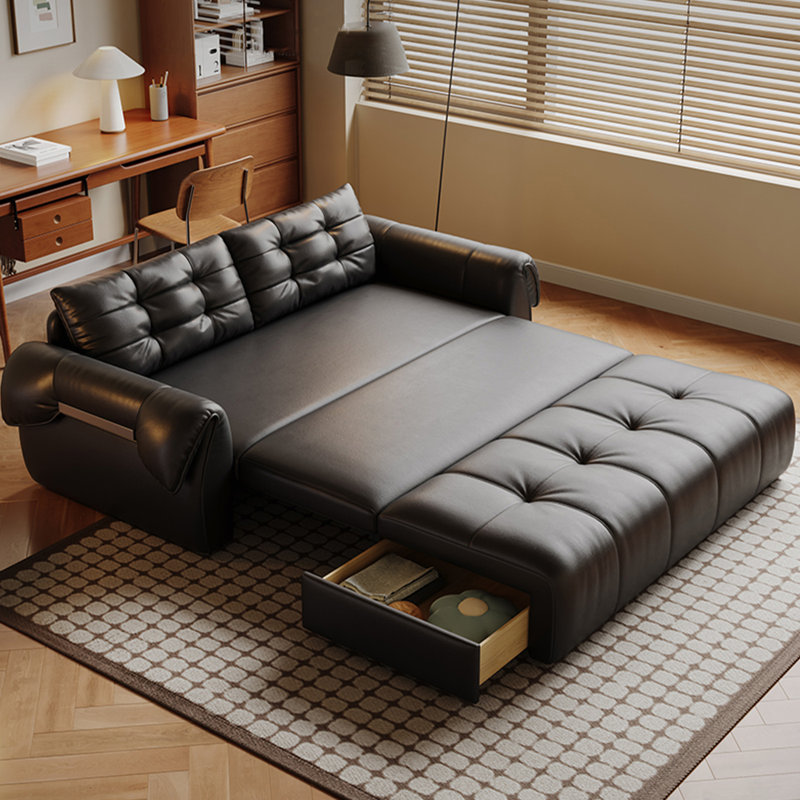 Canapé ajustable en fer de style crème résistant aux rayures, H 37,4 po x l 68,9 po x P 43,3 po