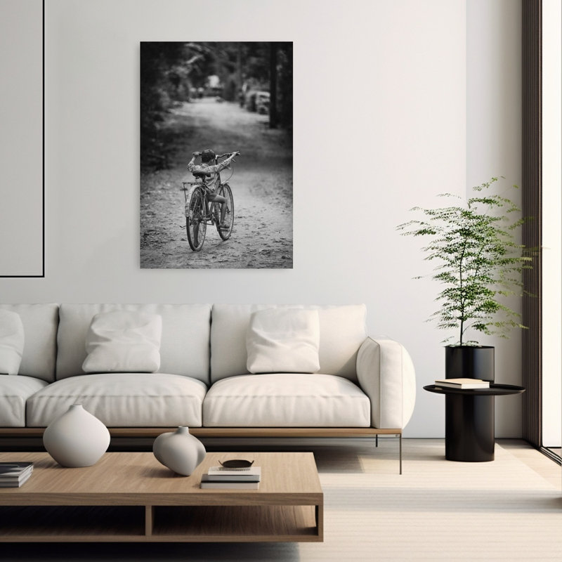 Reproduction d'art d'enfant en vélo, 60" H x 40" W